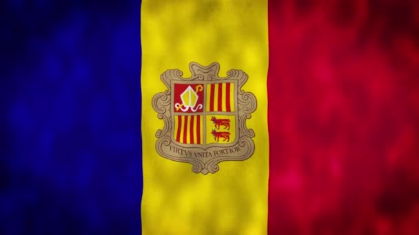 Andorra Waving Flag Andorra Flag Flag Andorra Waving Animation Andorra — Stock Video