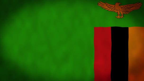 Flaga Zambii Machająca Flagą Flaga Zambii Flaga Zambii Machająca Animacją — Wideo stockowe