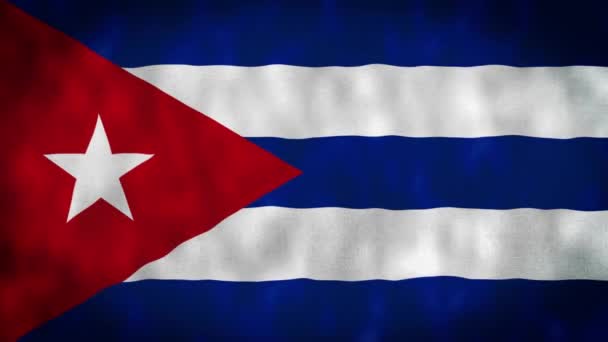 Bandiera Cuba Sventola Nel Vento Con Texture Alta Qualità Nella — Video Stock