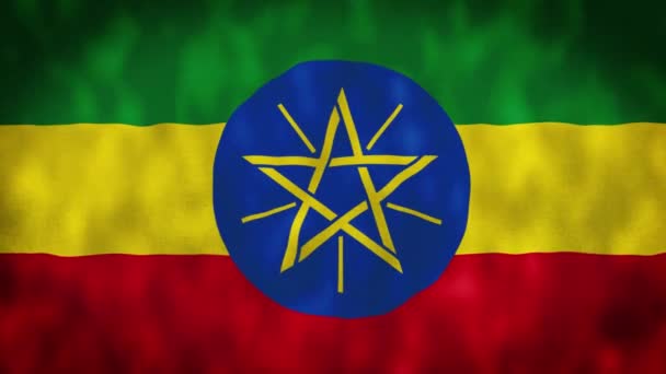 Σημαία Της Αιθιοπίας Κυματιστή Σημαία Της Αιθιοπίας Καθιστούν Απρόσκοπτη Κινούμενα — Αρχείο Βίντεο