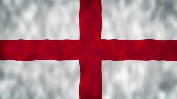 Bandeira Inglaterra Acenando Suavemente Vento Vídeo Bandeira Inglaterra Inglaterra Bandeira — Vídeo de Stock