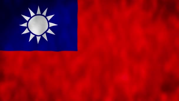 Bandeira Taiwan Acenando Com Vento Perto Bandeira Nacional Taiwan Acenando — Vídeo de Stock