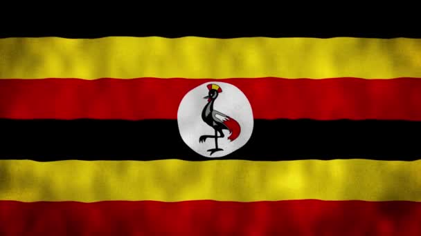 Uganda Nationella Flagga Vinkar Vinden Sömlös Looping Animation Uganda Viftande — Stockvideo