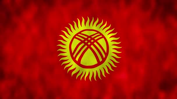 Kirgizistans Nationella Animerade Tecken Animerade Kirgizistans Flagga Kirgizistans Flagga — Stockvideo