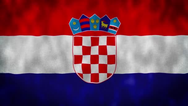 크로아티아의 크로아티아 국기의 바다없는 애니메이션 — 비디오