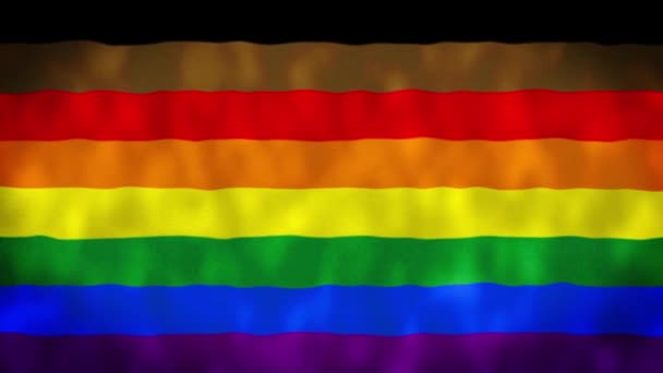 Philadelphia Pride Flag Waving Wind High Quality Texture Lgbt Lesbian — Stock Video