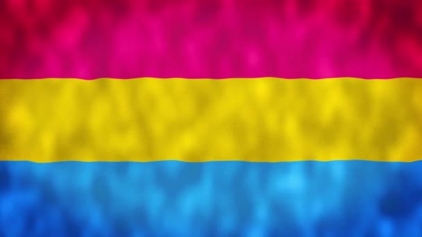Pansexuell Flagga Pansexuell Flagga Som Viftar Vinden Med Högkvalitativ Textur — Stockvideo