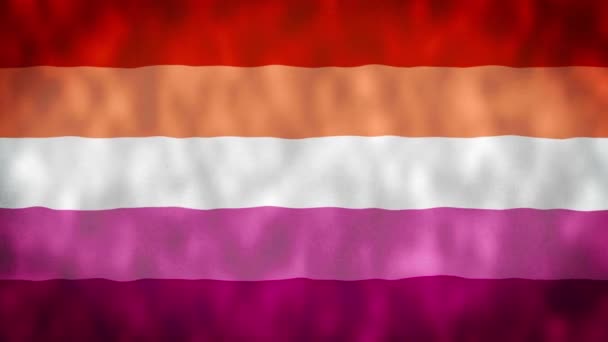 Variante Cinco Riscas Bandeira Laranja Rosa Bandeira Orgulho — Vídeo de Stock