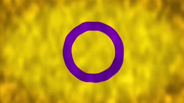 Інтерсексуальний Прапор Інтерсексуальний Прапор Махає Гордість Прапор Фону Анімації Лгбт — стокове відео