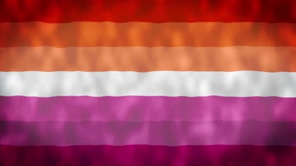 Lesbian Flag New Lesbian Love Pride Flag Rainbow Video Waving — Stock Video