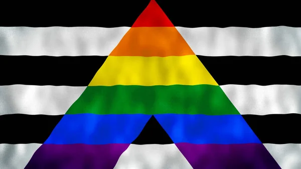 Straight Ally Flag Illusztráció Egyenes Szövetséges Zászlót Lengetve Anyag Textúrája — Stock Fotó