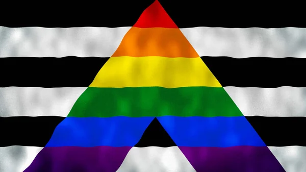 Heteroseksüel Ally Flag Çizimi Hetero Müttefik Bayrağı Sallıyor Kumaşın Dokusu — Stok fotoğraf