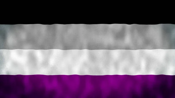 性的誇りフラグイラスト 無性愛者のプライドフラグを振って 無性愛者旗 — ストック写真