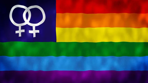Variante Lesbienne Drapeau Gay Pride Avec Double Vénus Original Drapeau — Photo