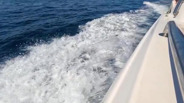 Barco Rápido Speed Boat Flota Hermoso Agua Roja Del Mar — Vídeos de Stock