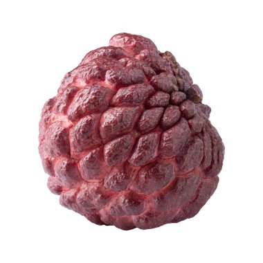 Beyaz arkaplanda kırmızı elma şekeri veya krema izole edilmiş..