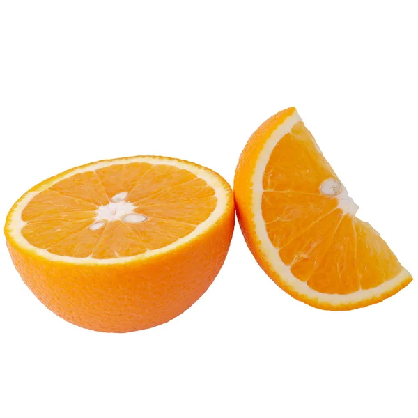 Fresh Orange Fruit Orange Slice Isolated White Background — Stock Photo, Image