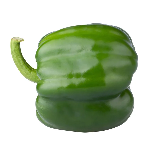 Grön Bell Pepper Isolerad Vit Bakgrund — Stockfoto