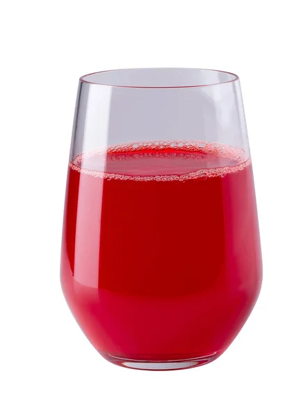 Jordgubbsjuice Ett Glas Begreppet Dryck För God Hälsa Vit Bakgrund — Stockfoto