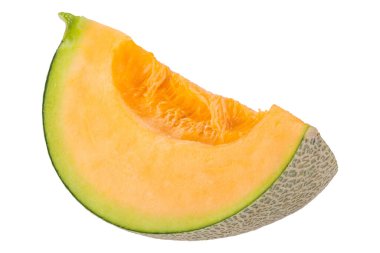 Beyaz arkaplanda izole edilmiş kavun.