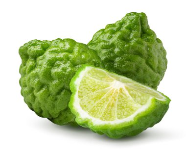 Bergamot meyvesi beyaz arka planda izole edilmiştir..