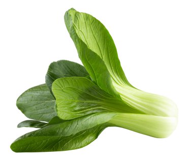 Taze yeşil Çin lahanası, bok choy, pok choi veya pak choi, beyaz arka planda izole edilmiş.