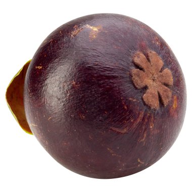 Beyaz bir arka plan üzerinde izole olgun mangosten meyve