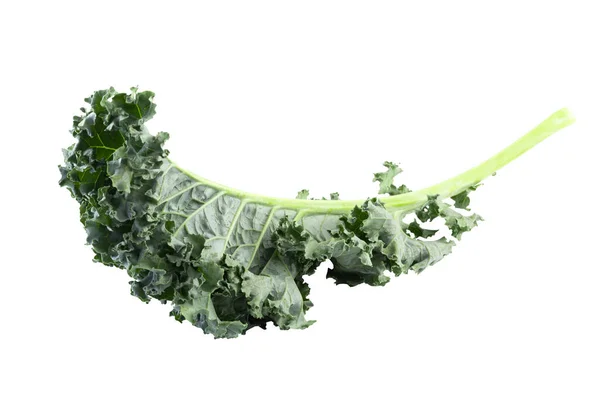 Verse Groene Bladeren Van Kale Groene Groentebladeren Geïsoleerd Een Witte — Stockfoto