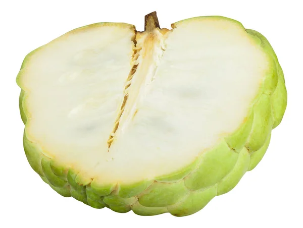 シュガーアップルまたはカスタードアップル 白い背景に隔離された完熟したエキゾチックなトロピカルフルーツ — ストック写真