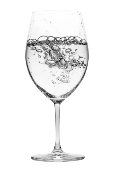 Glas Med Vatten Isolerad Vit Bakgrund — Stockfoto