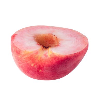 Şeffaf bir arka planda izole edilmiş olgun şeftali meyveleri.