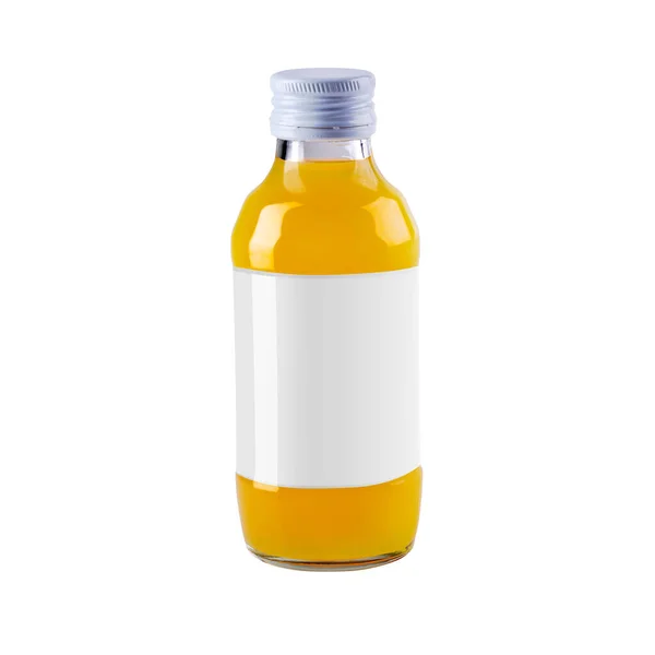 Μπουκάλι Χυμό Πορτοκαλιού Για Σχεδιασμό Των Προϊόντων Ποτών Mock Λευκό — Φωτογραφία Αρχείου