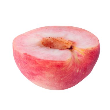 Şeffaf bir arka planda izole edilmiş olgun şeftali meyveleri.