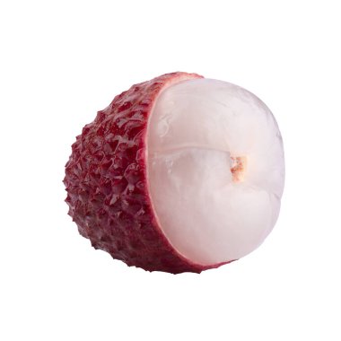 Taze liçi ya da litchi meyvesi beyaz arka planda izole edilmiş, PNG.