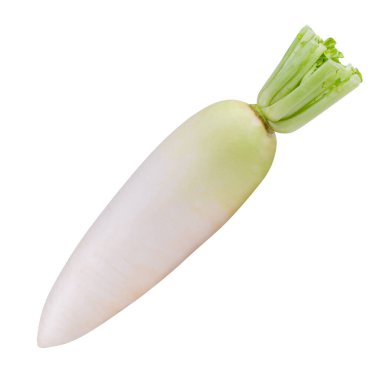 Beyaz bir arka plan üzerinde izole daikon turp