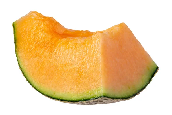 Skiva Melon Isolerad Vit Bakgrund — Stockfoto