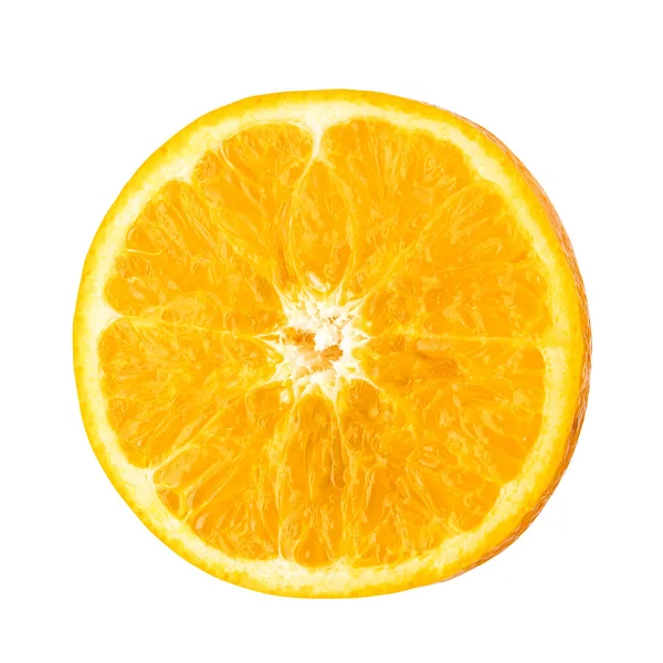 新鮮なオレンジの果実白い背景に隔離されたスライス — ストック写真