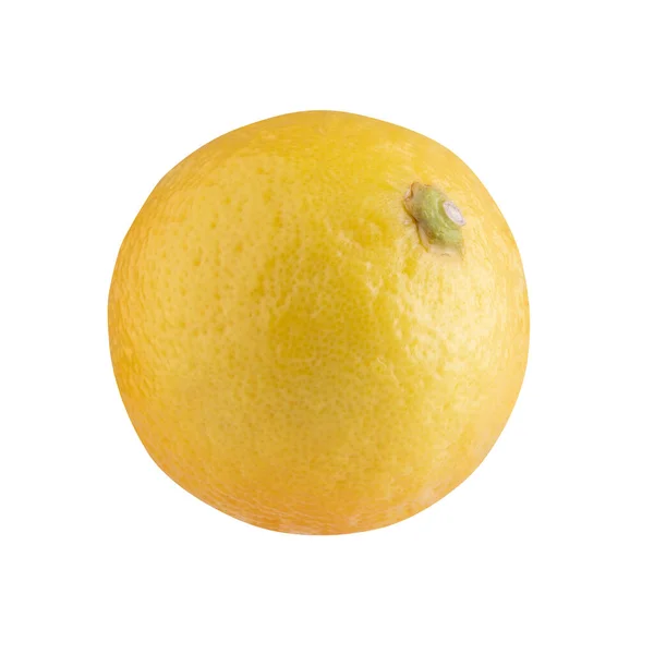 Жовтий Лимон Ізольований Білому Тлі — стокове фото