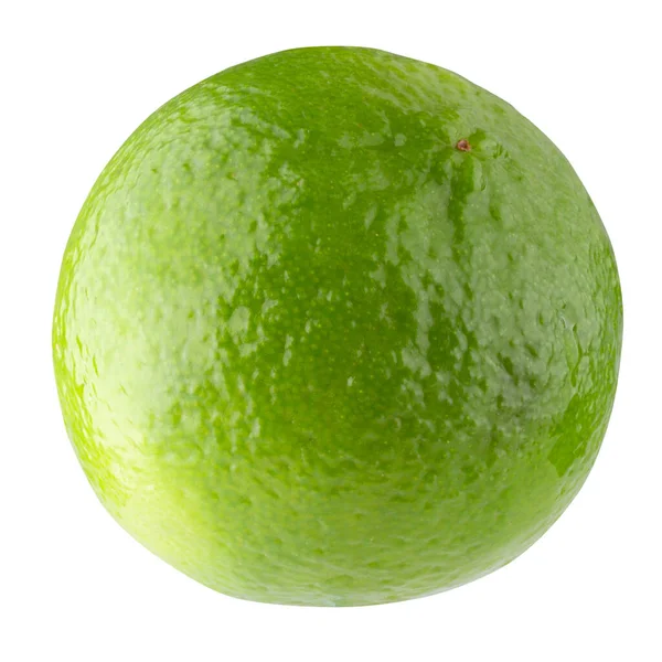 Celé Nakrájené Limetky Kyselé Zelené Ovoce Izolované Bílém Pozadí — Stock fotografie