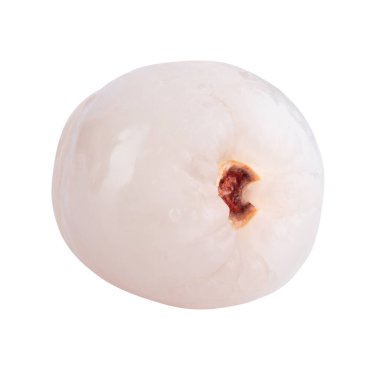 Taze liçi ya da litchi meyvesi beyaz arka planda izole edilmiştir..