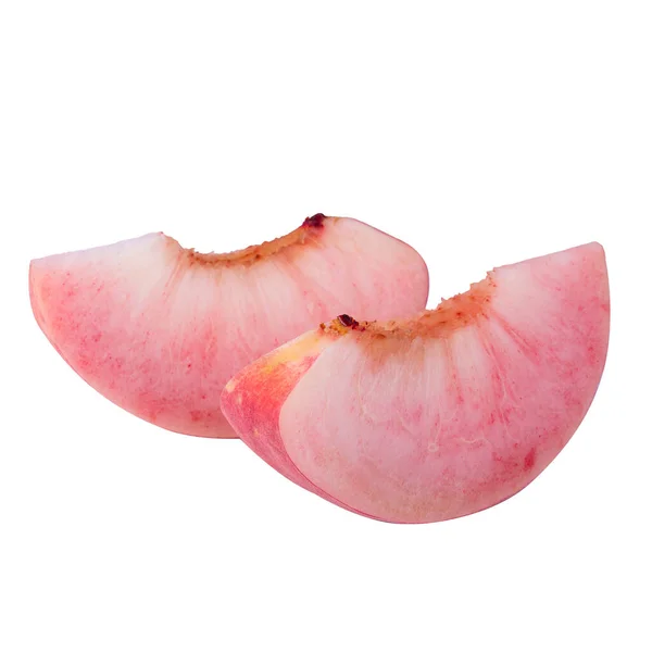 Mogna Saftiga Persikor Frukt Isolerad Vit Bakgrund — Stockfoto