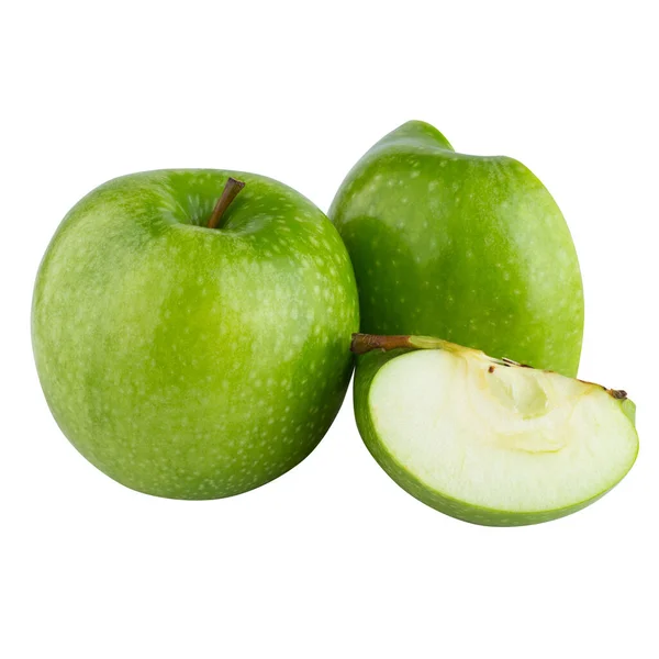 Свіже Зелене Яблуко Ізольоване Білому Фоні — стокове фото