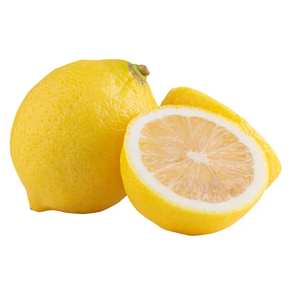 白色底色的黄色柠檬 — 图库照片