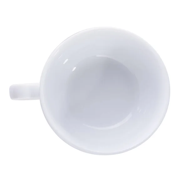 Λευκή Κούπα Καφέ Που Απομονώνεται Λευκό Φόντο — Φωτογραφία Αρχείου