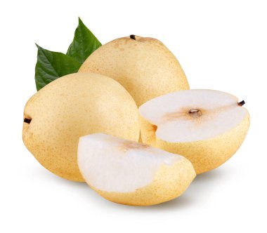 Beyaz arka planda izole edilmiş taze doğu armudu