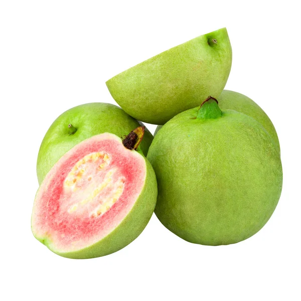 Guave Ist Eine Tropische Frucht Mit Rosa Saftigen Fruchtfleisch Und — Stockfoto