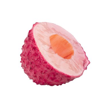 Taze liçi ya da litchi meyvesi beyaz arka planda izole edilmiştir..