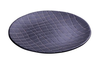 Boş boş seramik tabak beyaz arka plan üzerinde izole