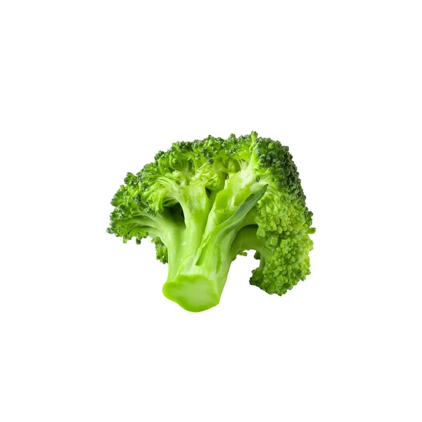 Verse Broccoli Blokken Voor Koken Geïsoleerd Witte Achtergrond — Stockfoto