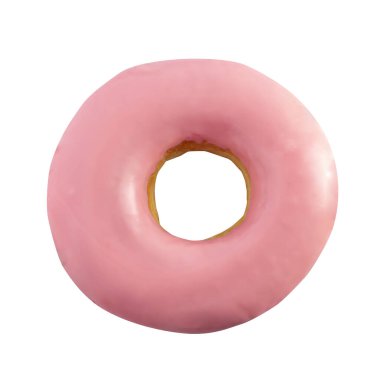 Beyaz arka planda izole edilmiş tatlı çilekli çörekler.